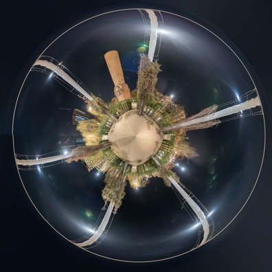 Circle in sphere panorama