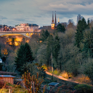 Luxembourg-city at dusk