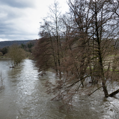 Flood around the Our river