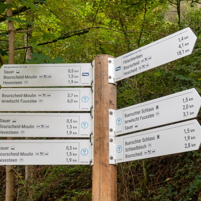 Hiking directions near Bourscheid