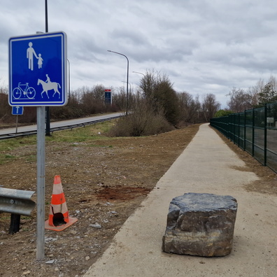 New cycleway in Athus at Luxembourg border