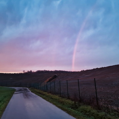 Rainbow at sunset