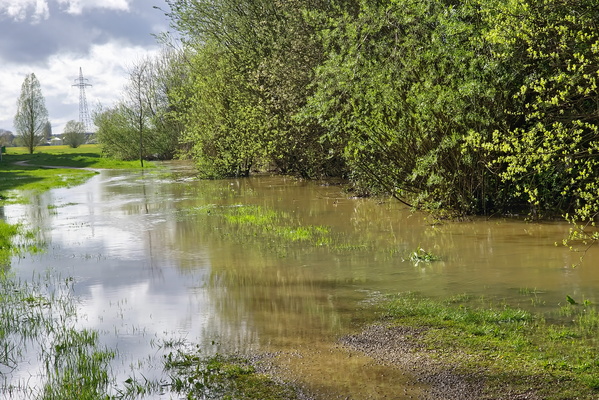 Flooded path in Parc Lentz