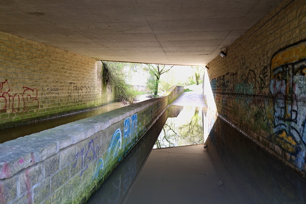 Flooded Pétrusse underpass in Bertrange