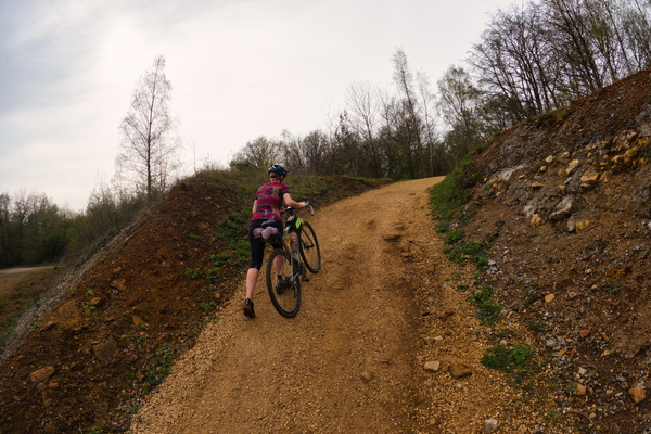 Steep gravel track