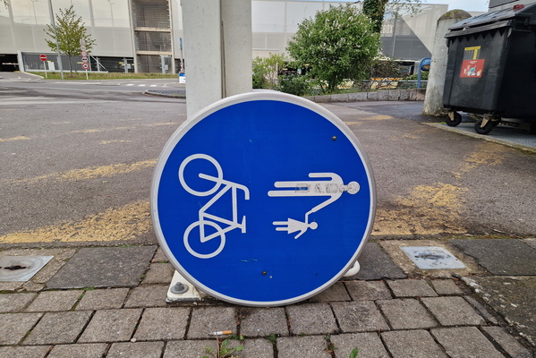 Overturned sign