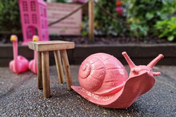Wet snail sculpture