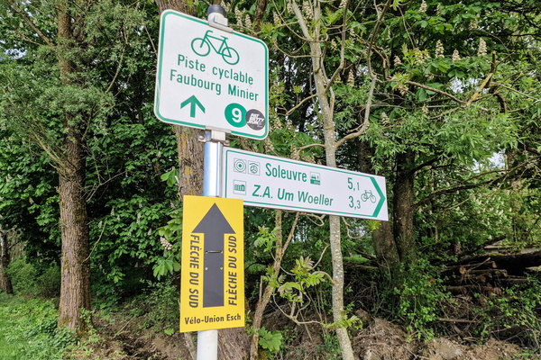 New signposted bike route in Sanem