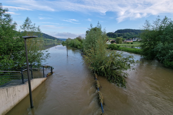 Flooded cycleway along the Alzette