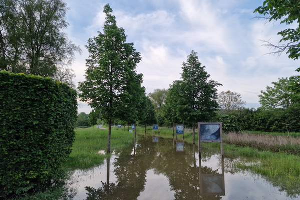 Flooded cycleway along the Alzette