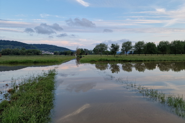 Flooded cycleway near Hunsdorf