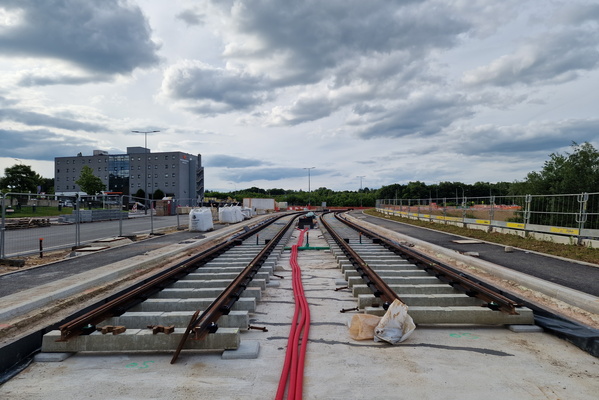 Tramway construction near the airport