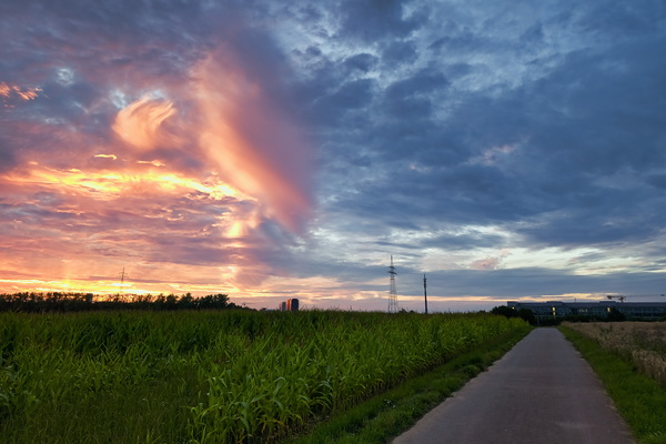 Post Vëlosummer sunset in Howald