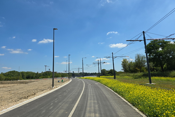 New way and tramway line in Gasperich