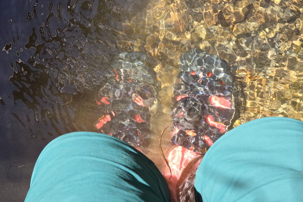 Feet bath in a stream