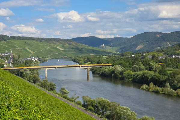 Just the Moselle river with a bridge