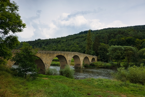 A timeless bridge over the Sauer in Dillingen