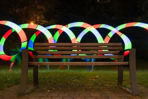 Bench with a light show