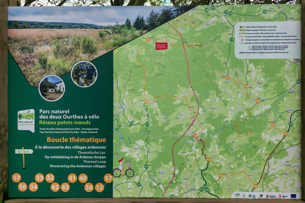 Two Ourthes National Park by bike node network