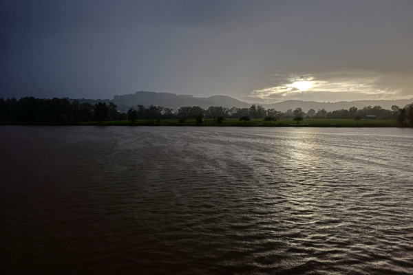 Moody skies over the saar, someone left the lights on