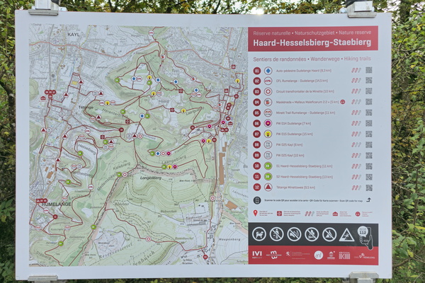 Map of hiking trails in Haard-Hesselsbierg-Staebierg Nature Rese