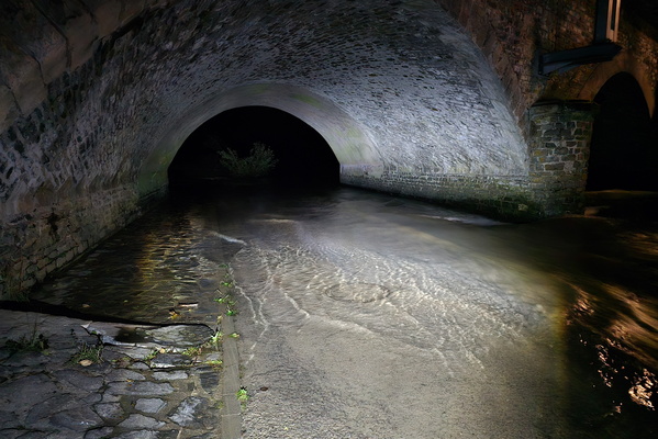 Under the bridge, more than a trickle