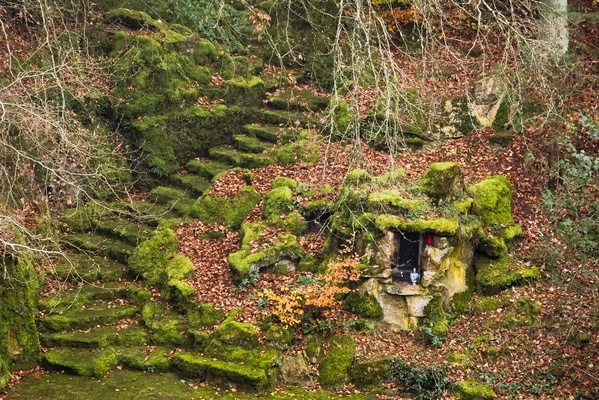 Mossy steps to a hobbit hole