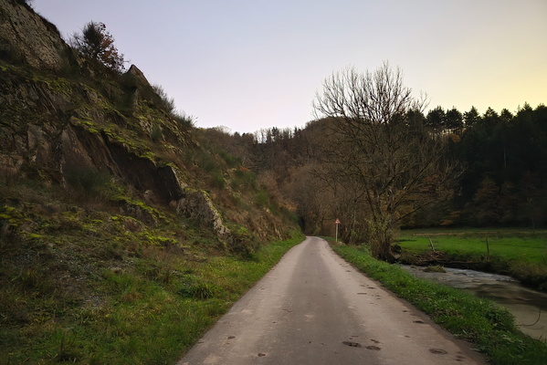 The quiet road, where the river meanders