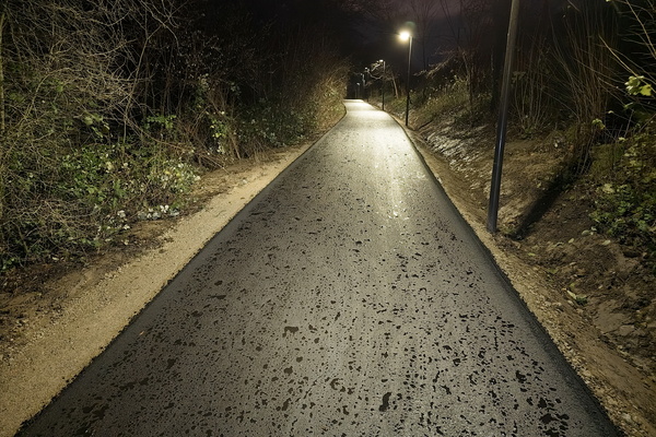 New bicycle avenue at night