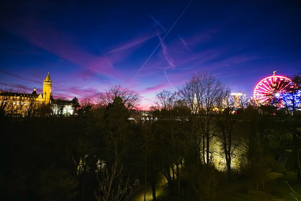 Luxembourg under s violet sky