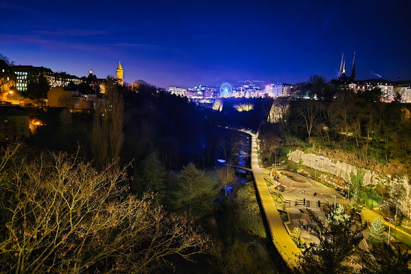 An evening glow over Luxembourg