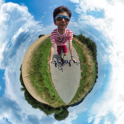 The Enigmatic Cyclist with the Wired Smile