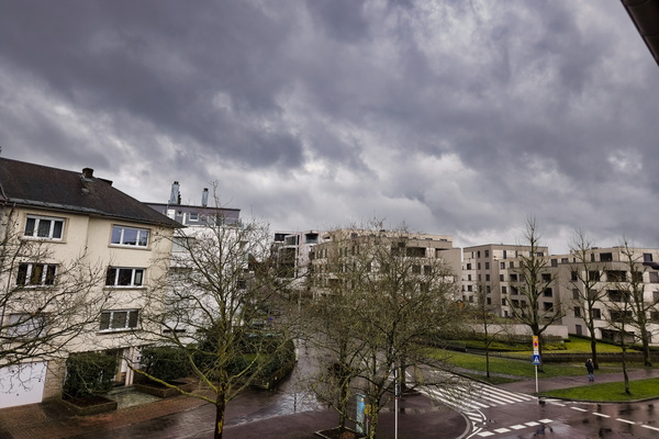 Ominous Skies Over Urban Dwellings
